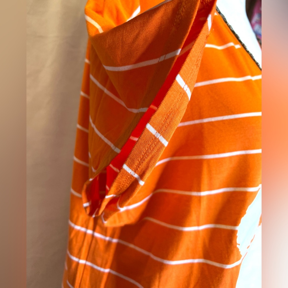 Gameday Caroline Clemson Tigers Orange Striped T-Shirt Size Medium - Picture 6 of 9